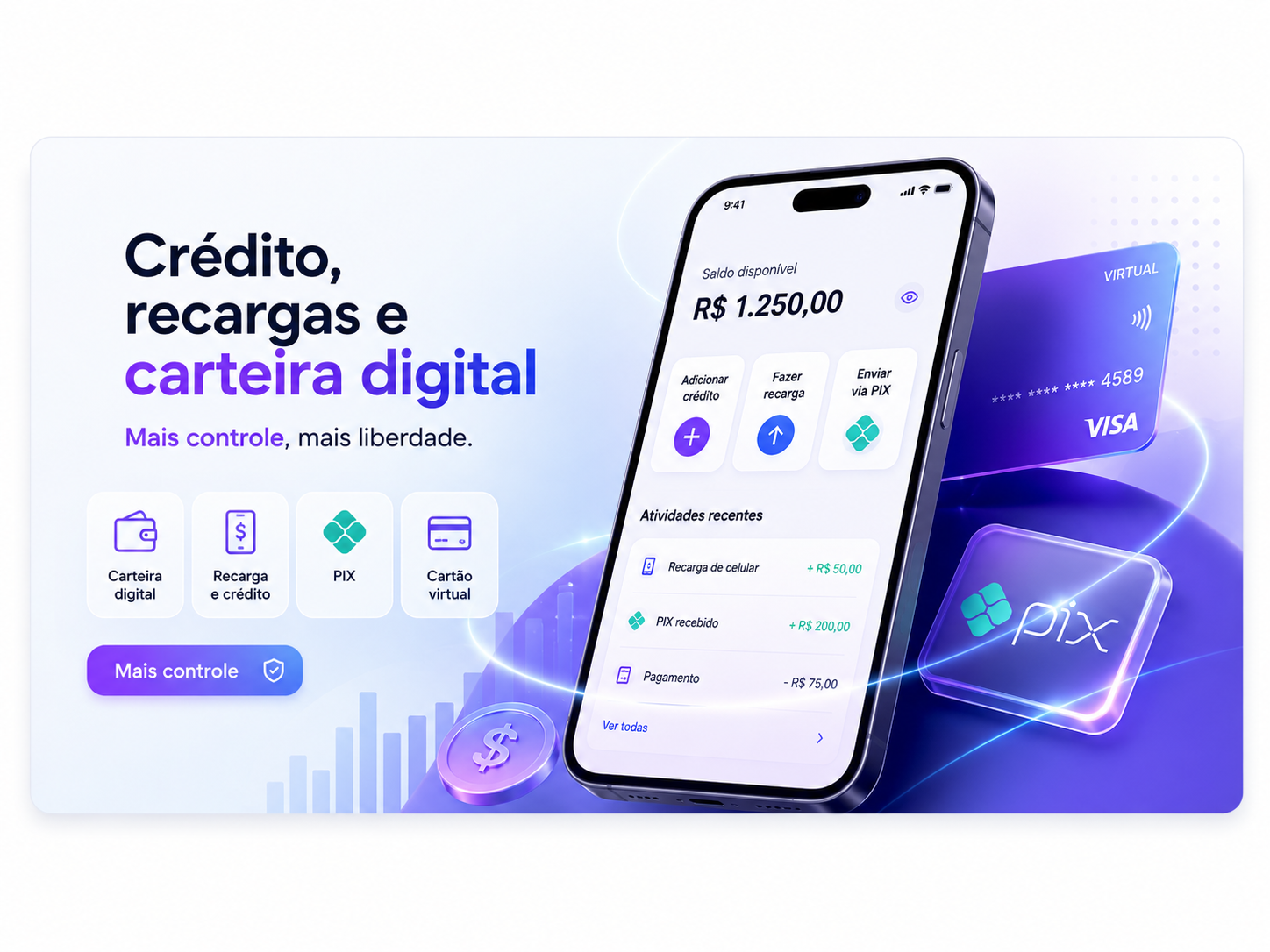 Crédito, recargas e carteira digital